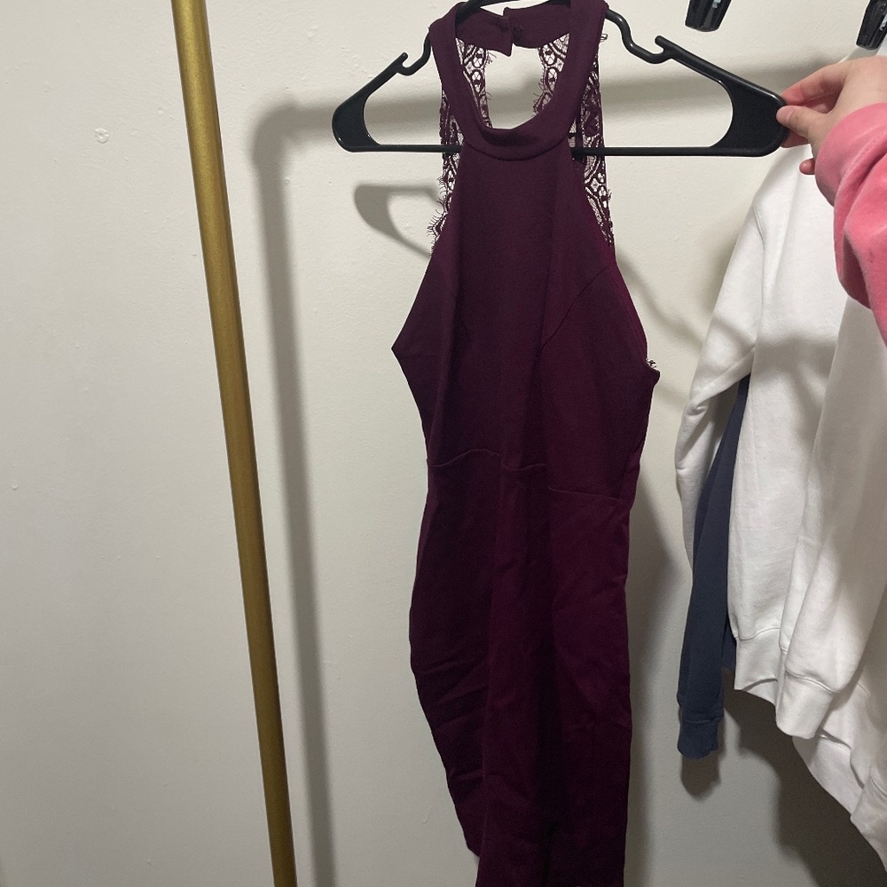 Lulu’s Plum Lace Bodycon Dress XS
